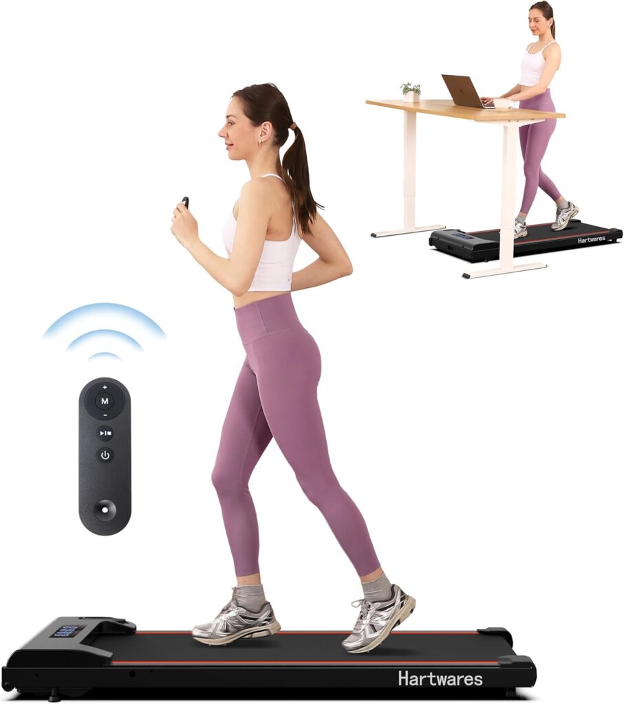 Hartwares Walking Pad Under Desk Treadmill, Portable Mini Treadmill for Home/Office