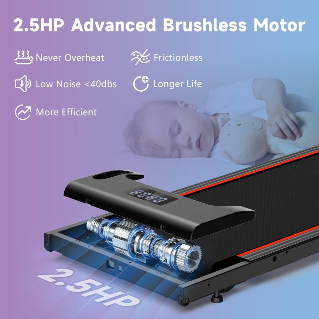 2.5HP quiet brushless silent treadmill