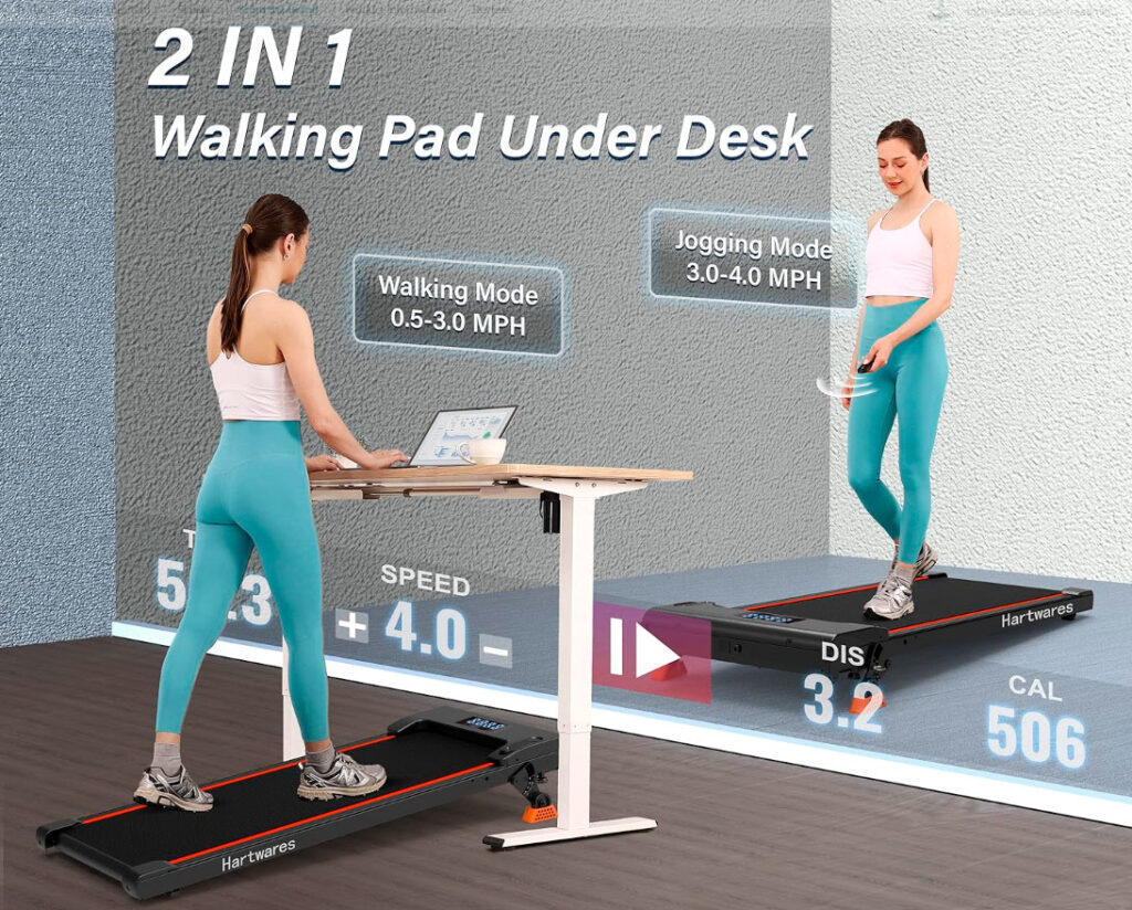 Hartwares Walking Pad Treadmill with Incline under desk